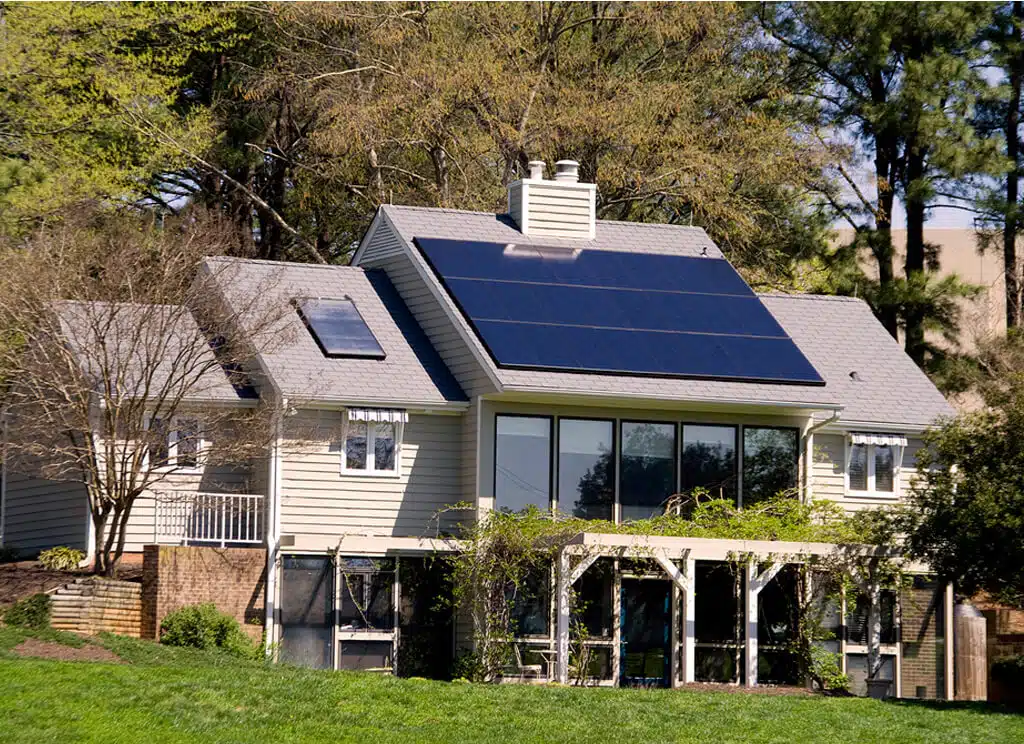solar panel installment on a country home
